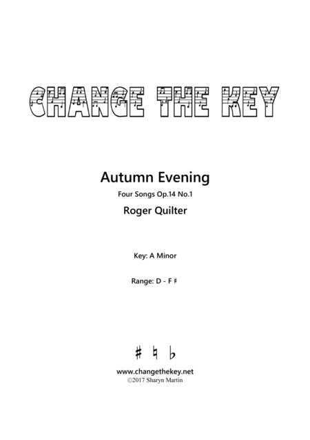 Autumn Evening A Minor Sheet Music