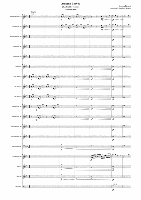 Autumn Leaves Trombone Trio Sheet Music