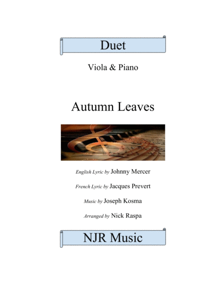 Free Sheet Music Autumn Leaves Viola Piano Advanced