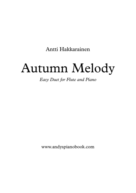 Autumn Melody For Flute And Piano Sheet Music