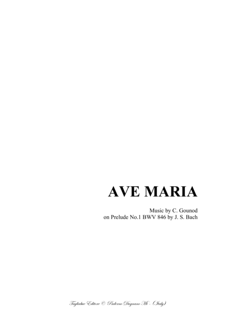 Free Sheet Music Ave Maria Bach Gounod For Soprano Or Tenor Or Any Instrument In C And Piano