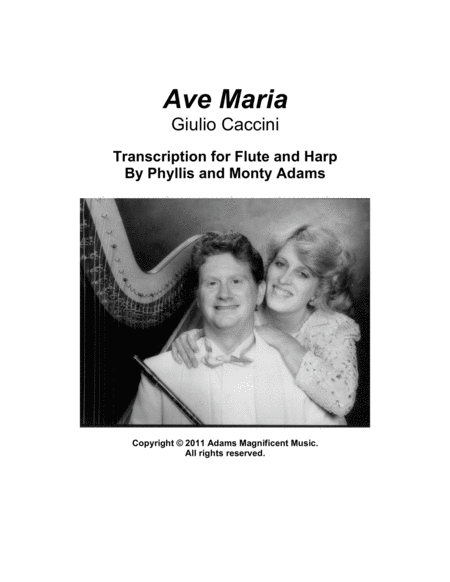 Ave Maria By Caccini For Flute Harp Or Piano Sheet Music