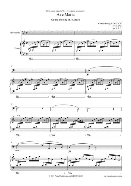 Ave Maria Cello And Piano Sheet Music