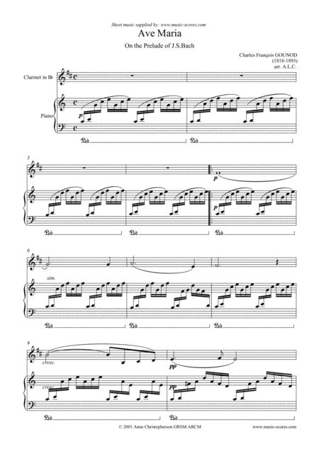 Ave Maria Clarinet And Piano Sheet Music