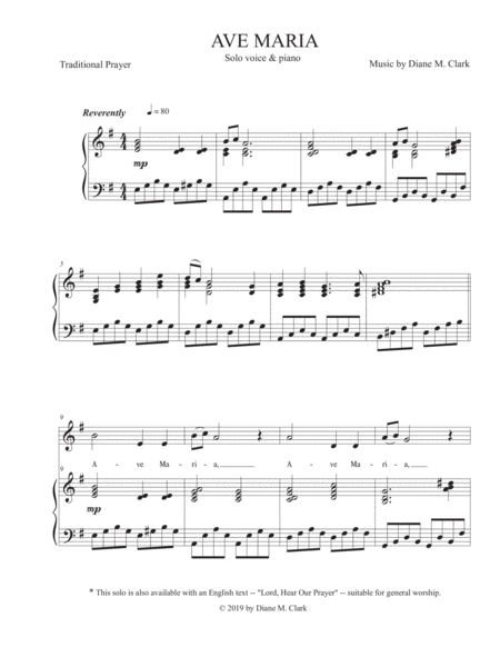 Ave Maria E Minor Sheet Music