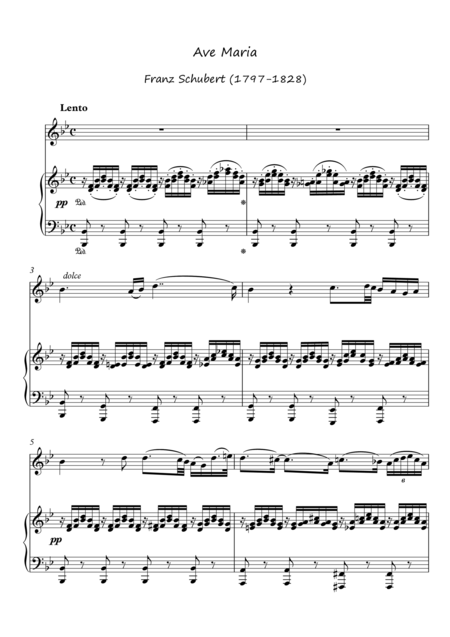 Free Sheet Music Ave Maria Flute Piano Duet