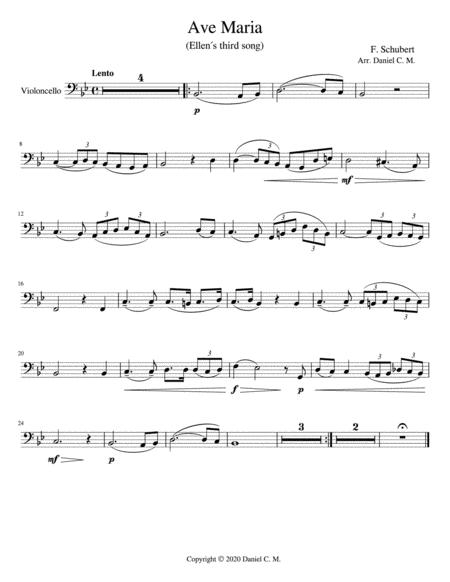 Ave Maria For Cello And Piano Low Register Sheet Music