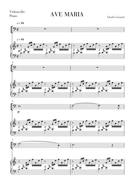 Ave Maria For Cello Sheet Music