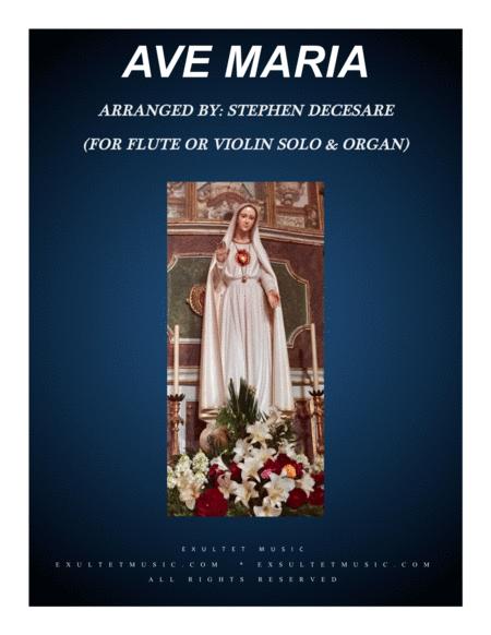 Free Sheet Music Ave Maria For Flute Or Violin Solo Organ Accompaniment