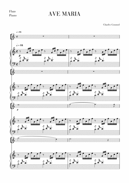 Free Sheet Music Ave Maria For Flute