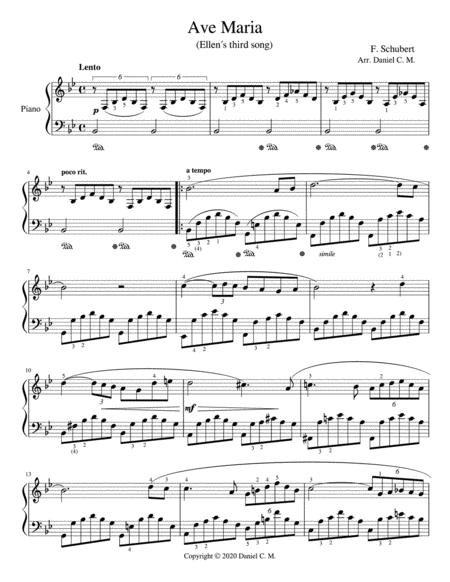 Ave Maria For Piano Simplified Sheet Music