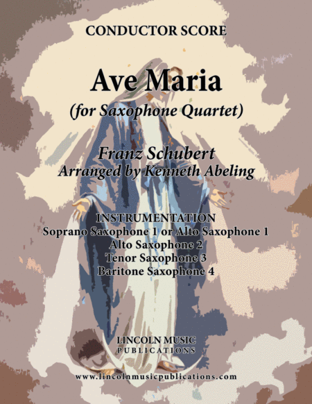 Free Sheet Music Ave Maria For Saxophone Quartet Satb Or Aatb