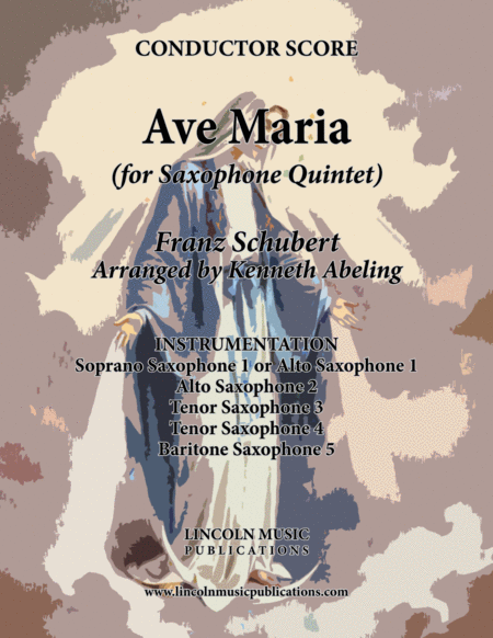 Free Sheet Music Ave Maria For Saxophone Quintet Sattb Or Aattb