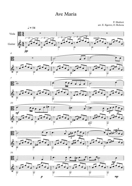 Ave Maria Franz Schubert For Viola Guitar Sheet Music