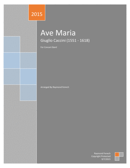 Ave Maria Giulio Caccini Soprano Voice And Concert Band Early Intermediate Level Sheet Music