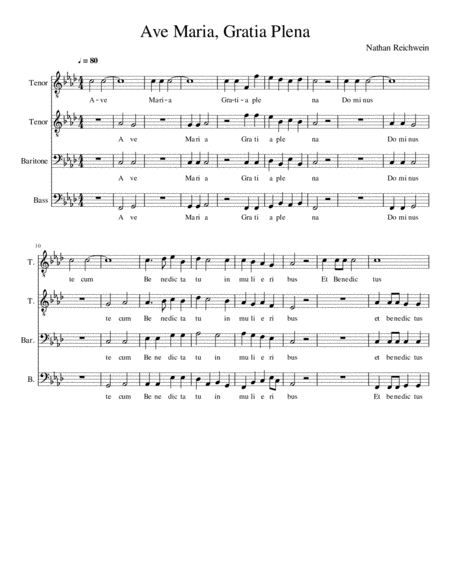 Free Sheet Music Ave Maria Gratia Plena