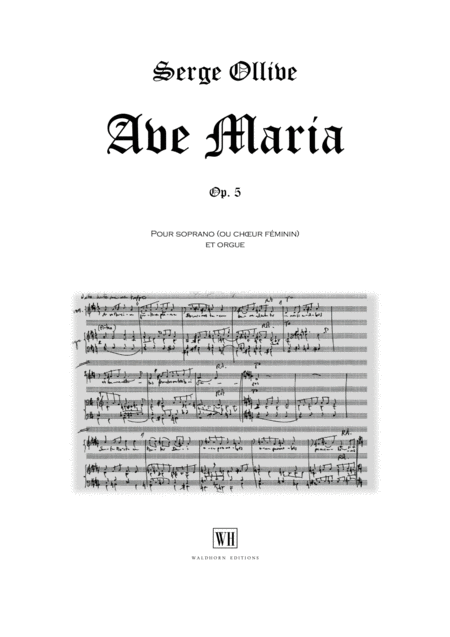 Free Sheet Music Ave Maria Op 5