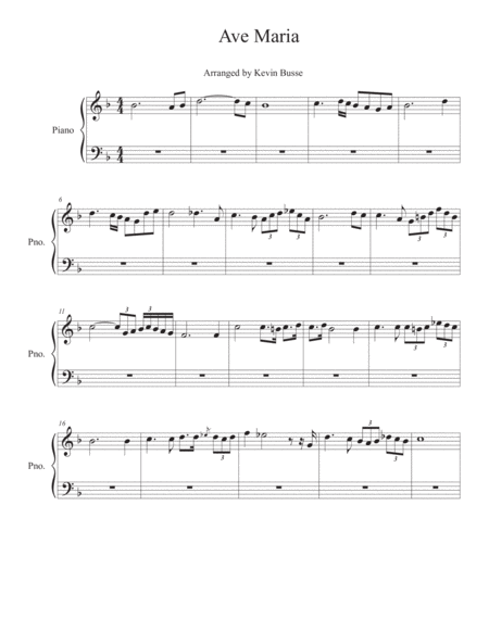 Free Sheet Music Ave Maria Piano