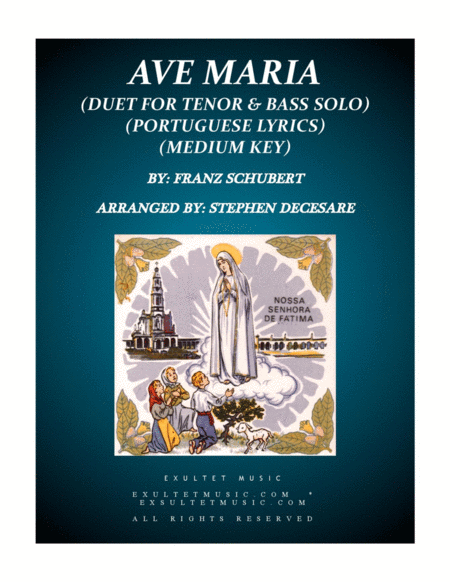 Ave Maria Portuguese Lyrics Duet For Tenor And Bass Solo Medium Key Sheet Music