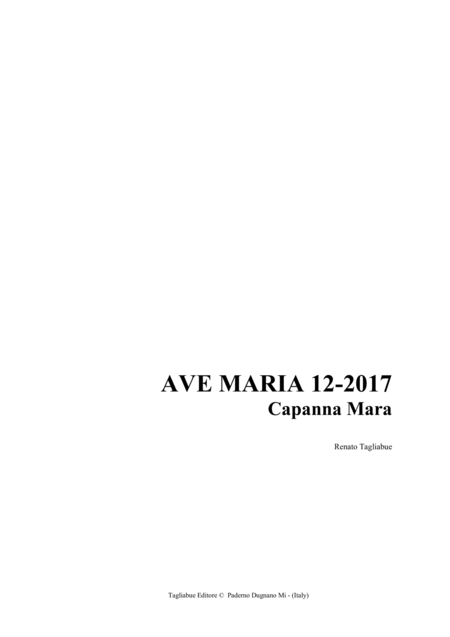 Ave Maria Tagliabue 12 2017 Capanna Mara Sheet Music