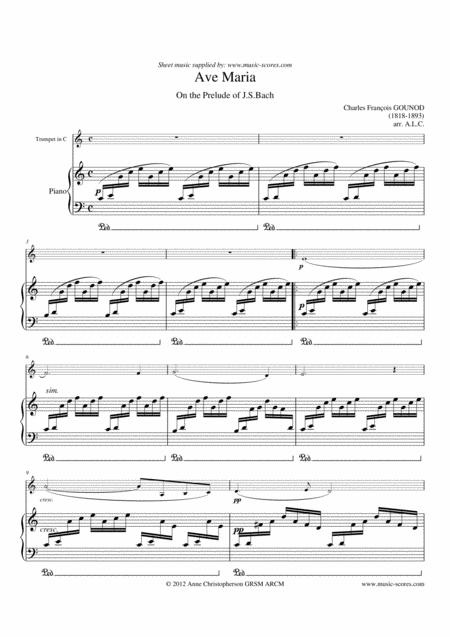 Ave Maria Trumpet In C And Piano Sheet Music