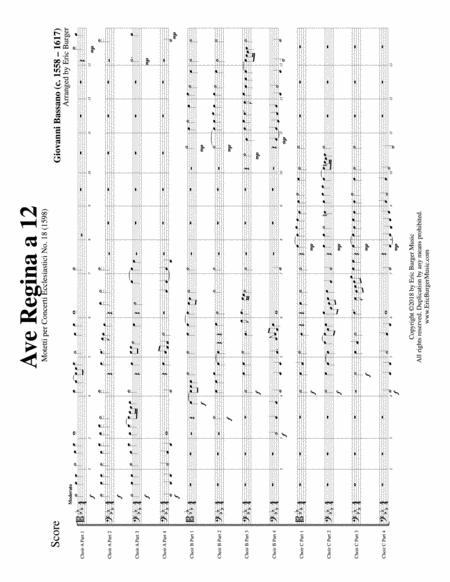 Ave Regina For Trombone Or Low Brass Duodectet 12 Part Ensemble Sheet Music