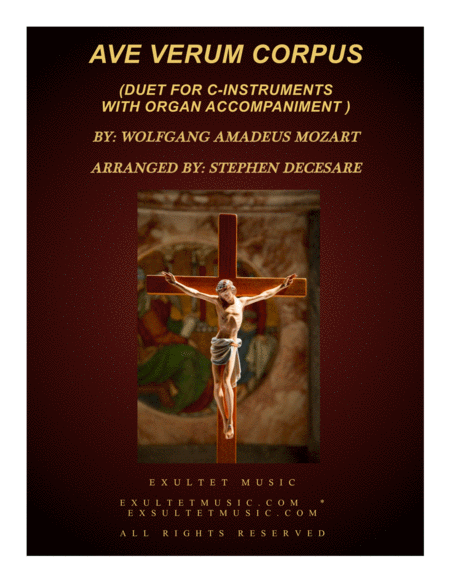 Free Sheet Music Ave Verum Corpus Duet For C Instruments Organ Accompaniment