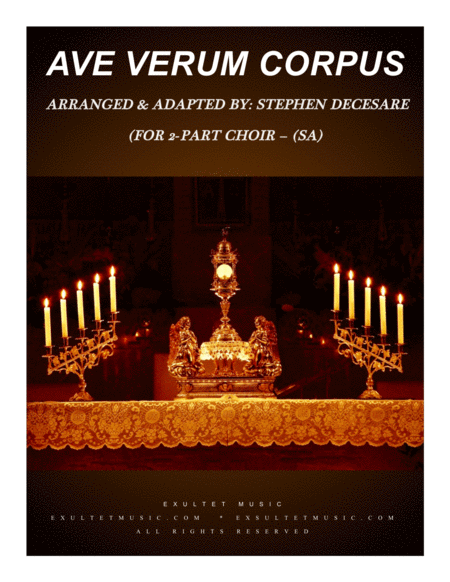 Ave Verum Corpus For 2 Part Choir Sa Sheet Music