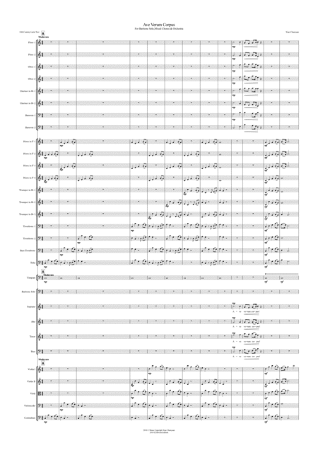 Ave Verum Corpus For Baritone Solo Mixed Chorus Orchestra Sheet Music