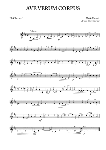 Free Sheet Music Ave Verum Corpus For Concert Band And Optional Choir