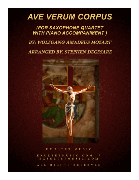 Ave Verum Corpus For Saxophone Quartet Piano Accompaniment Sheet Music