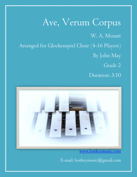 Ave Verum Corpus Glockenspiel Quartet Or Glockenspiel Choir Sheet Music