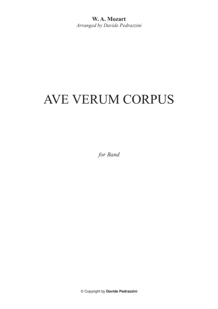 Free Sheet Music Ave Verum Corpus Mozart