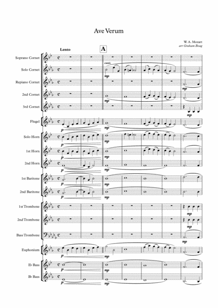 Ave Verum For Brass Band Sheet Music