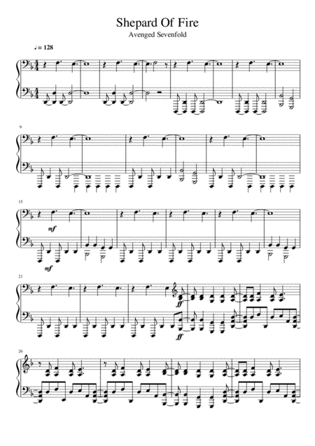 Avenged Sevenfold Shepard Of Fire Sheet Music