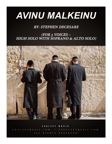 Free Sheet Music Avinu Malkeinu For Three Voices High Solo With Soprano Alto Solo