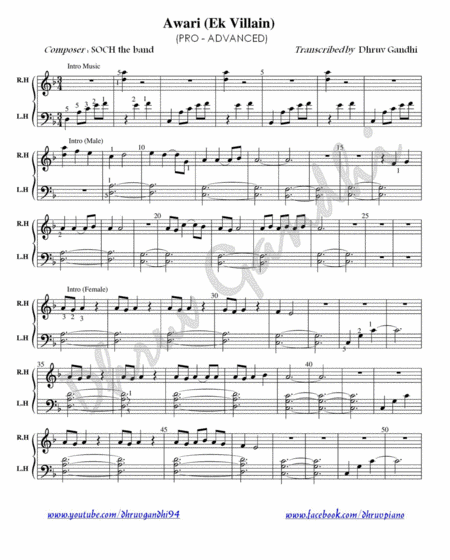 Awari Soch The Band Piano Arrangement Easy To Advanced Sheet Music