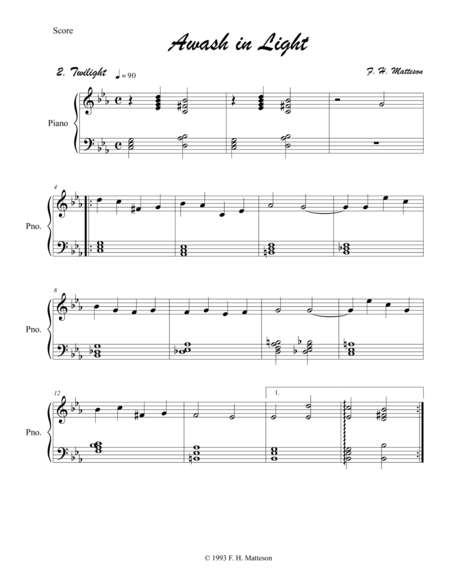 Awash In Light Second Movement Twilight Sheet Music