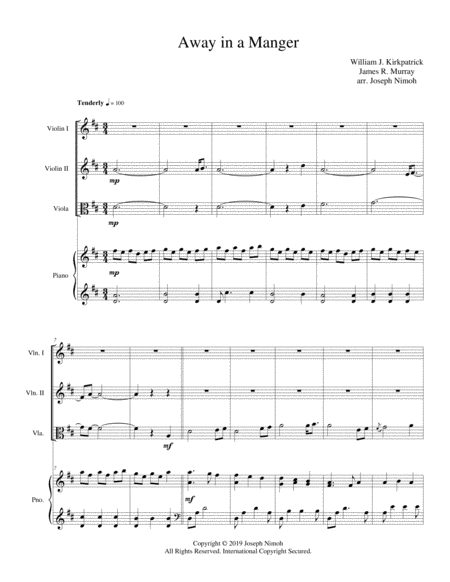 Free Sheet Music Away In A Manger Cradle Song Score