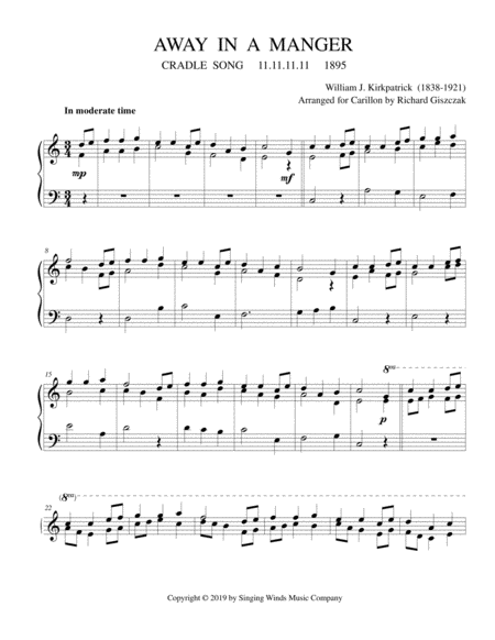 Away In A Manger Cradle Song Sheet Music