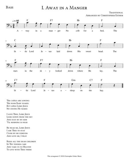 Free Sheet Music Away In A Manger For Bass Voice Lead Sheet