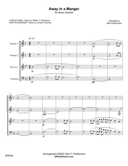 Free Sheet Music Away In A Manger For Brass Quartet Unaccompanied