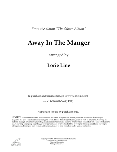 Free Sheet Music Away In A Manger From The Silver Album