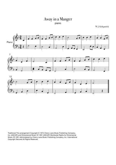 Away In A Manger Solo Piano Piece Sheet Music