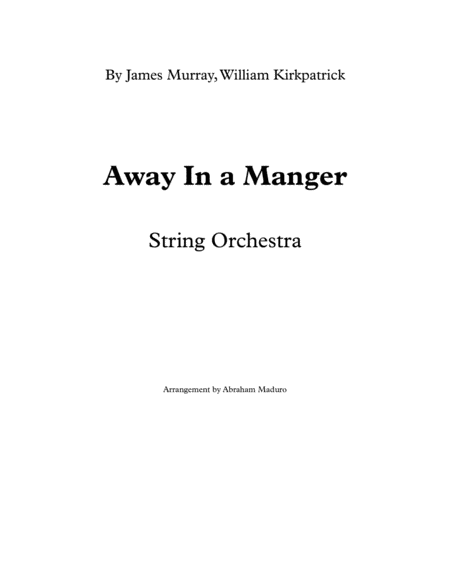 Away In A Manger String Orchestra Quintet Two Tonalities Included Sheet Music