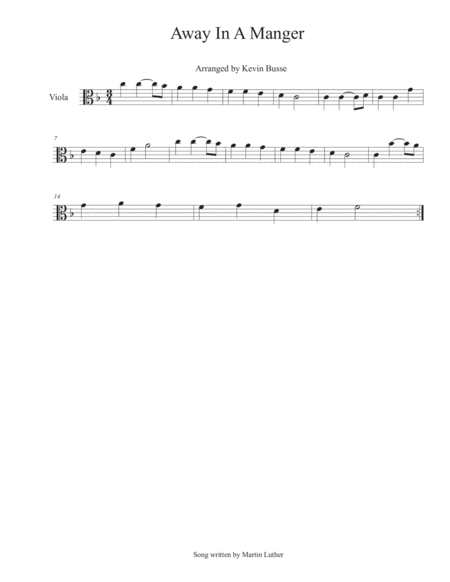 Away In A Manger Viola Sheet Music