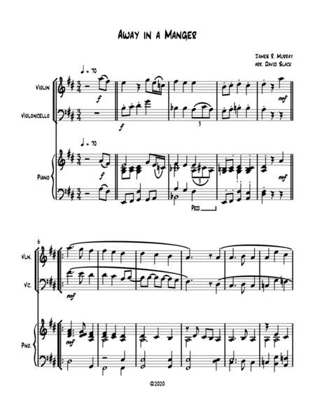 Free Sheet Music Away In A Manger Violin And Cello Duet With Optional Piano Accompaniment