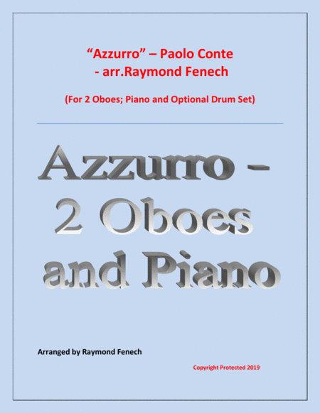 Azzurro 2 Oboes Piano And Optional Drum Set Sheet Music