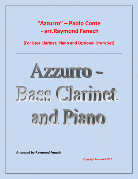 Free Sheet Music Azzurro Bass Clarinet Piano And Drum Set