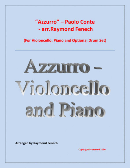 Azzurro Violoncello Piano And Drum Set Sheet Music